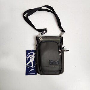 HARVEST LABEL 2-Way Shoulder Case Bag Zipper Pouch New With Tags Black